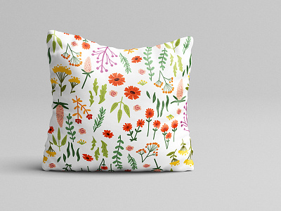 Wild meadow flowers. Seamless pattern for fabrics adobe illustrator flat style floral flower graphic design nature pattern seamless pattern textile design vector illustration wild meadow flowers