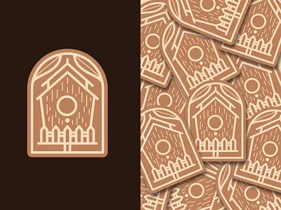 Birdhouse animal bird birdhouse brown custom design detail graphic design house illustration line line art lineart logo logo design mark sticker