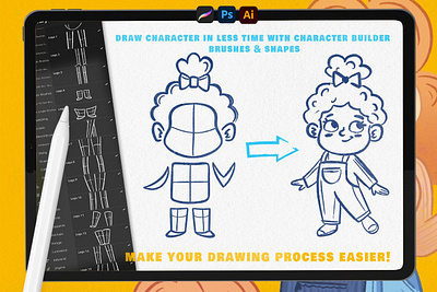 Free Character Builder - Drawing Toolkit book brush brushes builder character character builder character design character designs coloring drawing drawing toolbox illustration illustrator kids photoshop procreate shapes toolbox toolkit wireframe