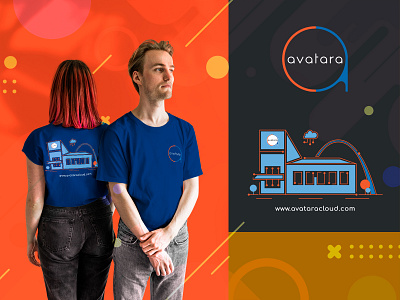 Avatara | Company T-shirt Design 👕🎨 2d branding company custom design dynamic fashion flat geometry icon illustration line logo marketing mockup print shirt tee tshirt vector