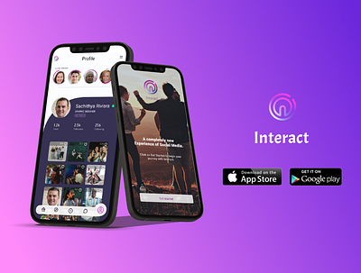 Interact - a instagram lookalike app branding design graphic design illustration logo ui ux vector
