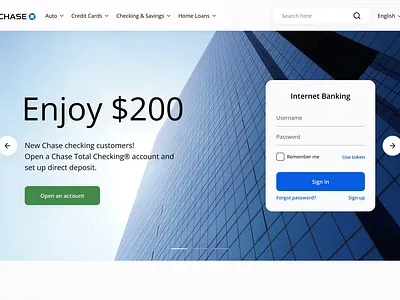 Chase website concept bank chase design figma homepage landingpage principle ux visual website
