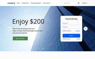 Chase website concept bank chase design figma homepage landingpage principle ux visual website