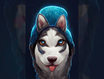 Husky Frost Mage Portrait Concept Art ai art character concept character design illustration photoshop