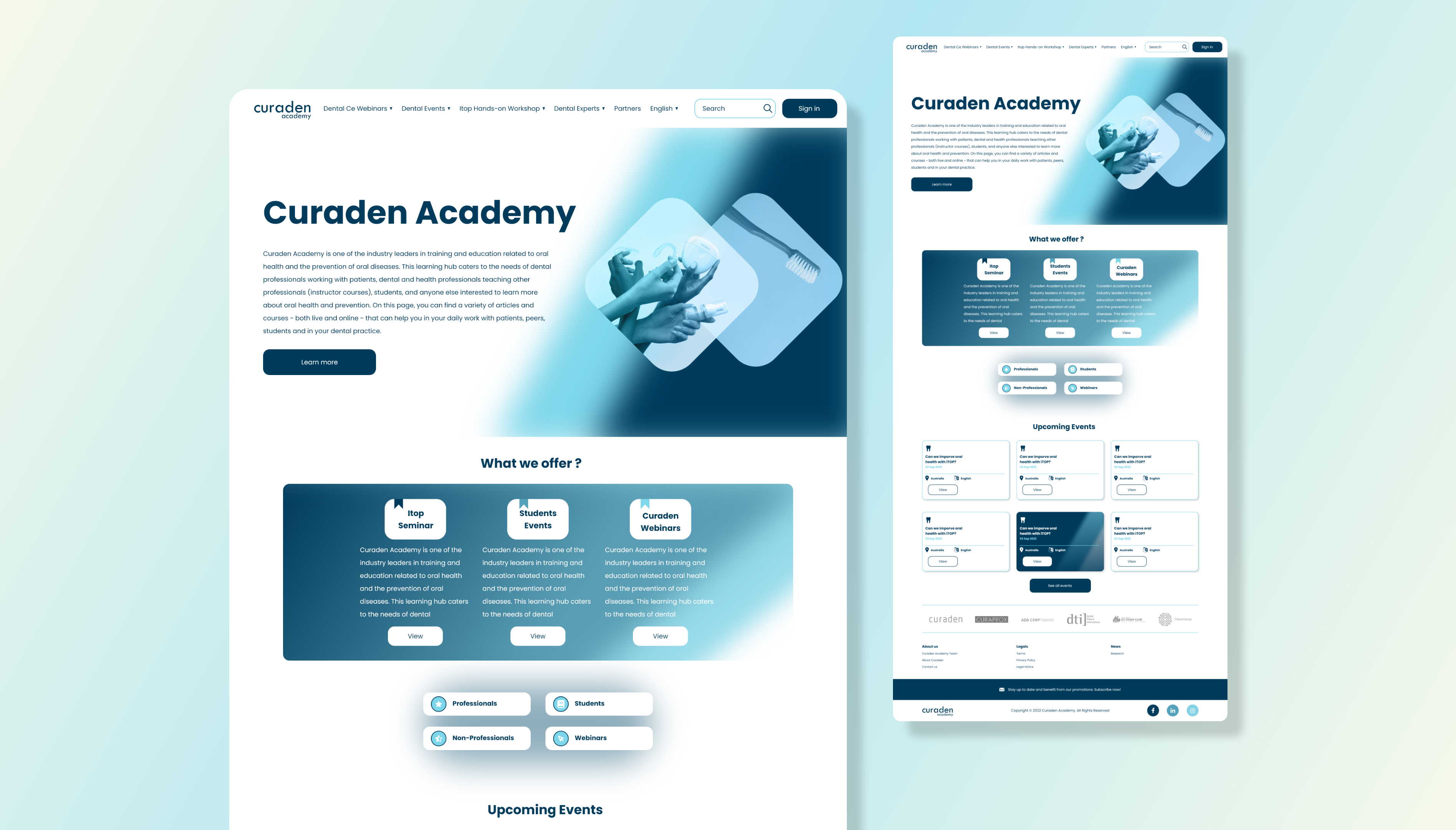 Dentist Landing Page blue concept work dentist dentist landing page design landing page ui ux web design
