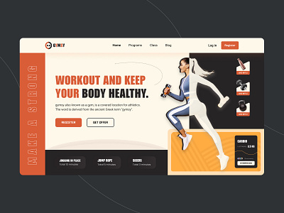 GYMSY - Workout Landing Page Design body fitness cardio exercise fitness fitness club fitness website gymnastics header home page landing page muscle building nutrition online gym online gym website personal trainer personal training ui design ux design website design workout