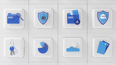 Bank - animated icons 3d 3d animation animation bank banking blender blue icons branding finance fintech icon set icons illustration microsoft mobile motion graphics navigation ui