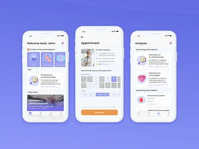 MedEnhance App UI/UX Design 3d animation app blue branding design doctor figma graphic design illustration iphone logo motion graphics no war stop war ui ukraine ux vector violet
