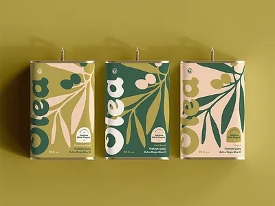 Olea Olive Oil Branding and Packaging by Abby Leighton branding can custom font food lettering logo design oil olive packaging