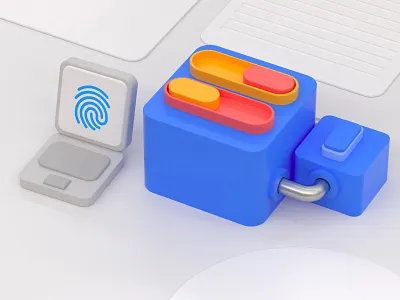 Secure app 3D Illustration 3d cinema4d design george illustraion mikiashvili modern render ui