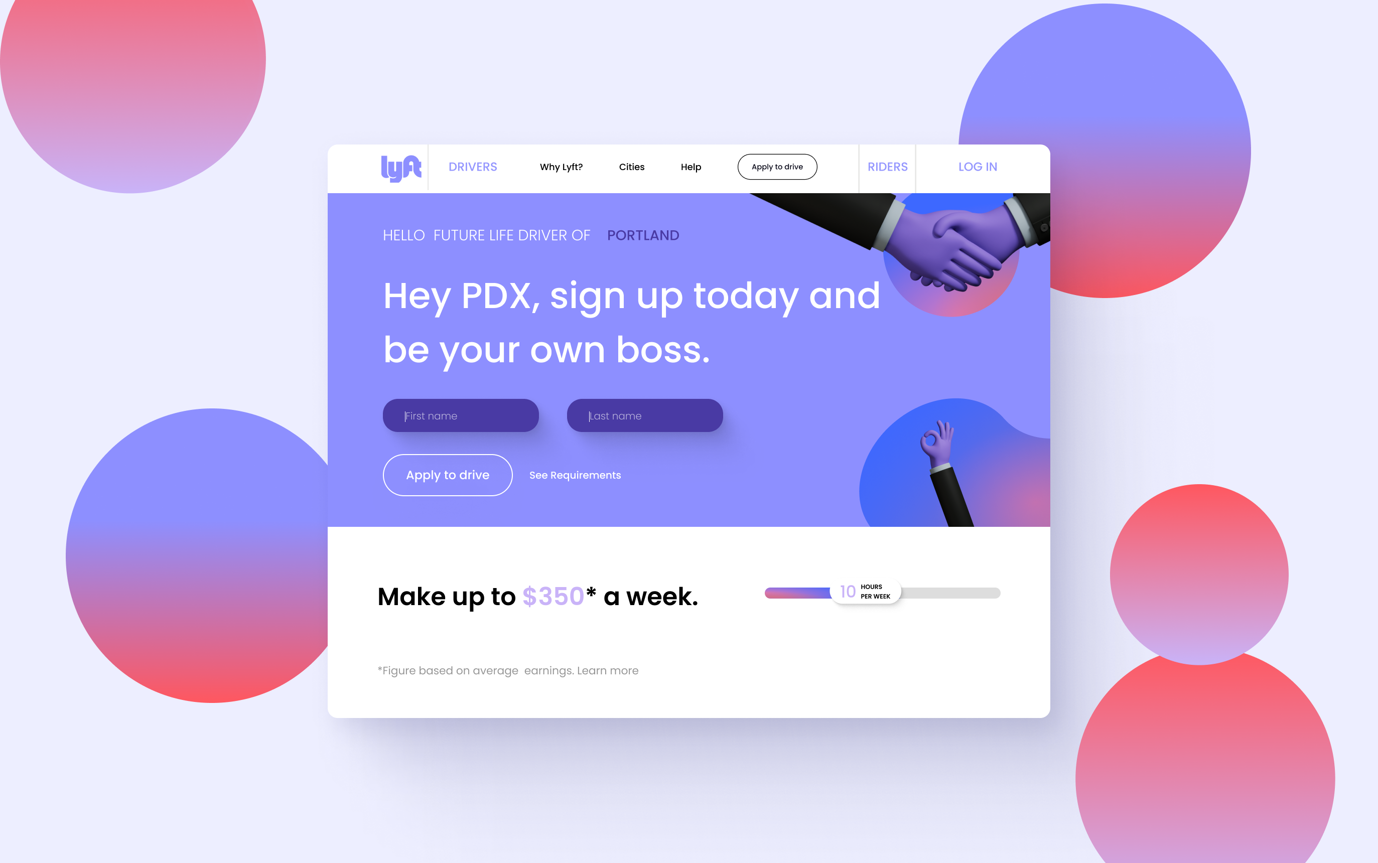 Example of Lyft x Ad Mockup