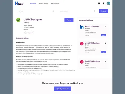 Job ad page ui