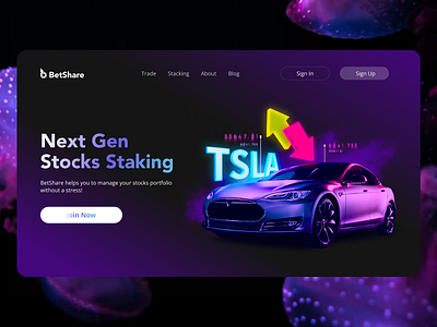 Trading Website - Homepage, Blockchain, Crypto, Web Design 3d abstract button car clean colorful crypto design desktop elegant figma finance homepage inspiration landing page technology ui ui design visual design website