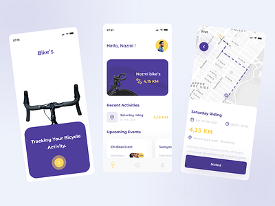 Bike's - Tracking Bike Activity Apps. app design illustration ui uiuxdesign ux
