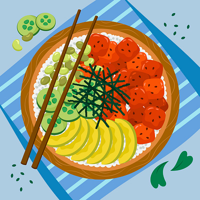 Watermelon Poke Bowl diet food hawaiian food healthy diet healthy food poke bowl watermelon poke bowl