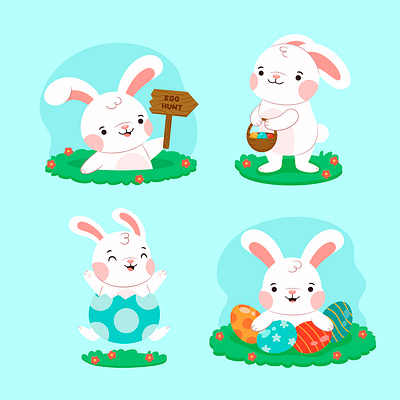 Easter Bunny Collection cute bunny easter easter bunny collection easter egg egg egg basket egg hunt happy easter white rabbit