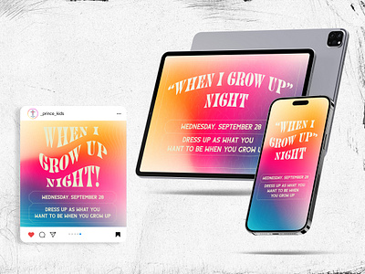 Theme Night: When I Grow Up design experimenting flowing gradient grainy graphic design illustrator instagram ipad pro iphone liquid gradient marketing orange pattern pink purple social media topo vector wavy