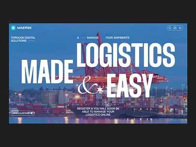 Maersk Logistics Company company homepage landing logistic minimal product design transfer