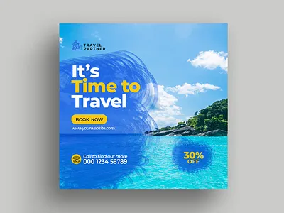 Travel social media post banner Design 3d banner banners branding corporate design creative design design graphic design illustration logo print social media post template ui