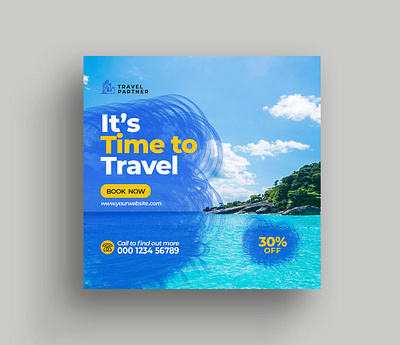 Travel social media post banner Design 3d banner banners branding corporate design creative design design graphic design illustration logo print social media post template ui