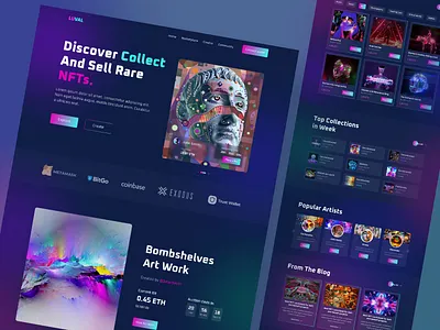 NFT Marketplace cryptomarket design dgpro digital art digital asset landing page design nft nft landing page nft marketplace nft minting page nftart nftmarketplace trend2022 ui uidesign uidesign trend web3 web3 technology website design