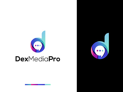 DexMediaPro logo brand identity branding creative logo d chat logo d letter logo d logo d messenger design flat logo gradient logo lettering logo logo logo and branding logo design messenger minimal logo minimalist logo modern logo social social media