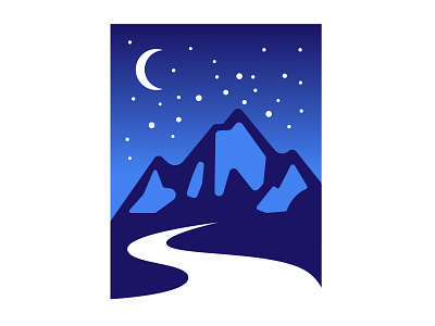 Google: Elevate branding colorado elevate height icon logo moon mountain night night sky path sky stars
