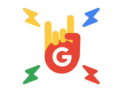 Google: Band Together branding conference devil hand google hand icon lightning bolt logo music rock summit