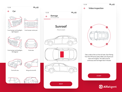 Mobile App for Insurance Company android app car design insurance interaction interface ios mobile ui ux