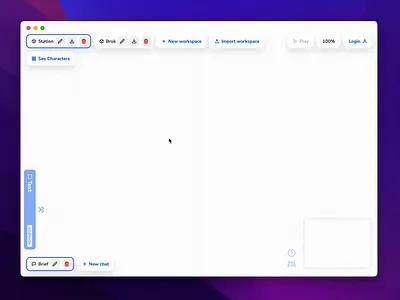 Tony, a visual novel builder app blur dnd drag drag and drop drop figma game glass glassmorphism mind modern node novel organization saas ui visual webapp