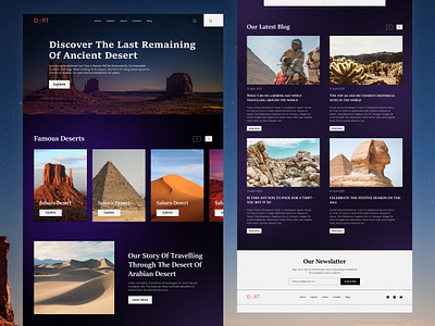 DESERT - Travel Landing Page. black website desert travel websie design full landing page landing page mobile app place exploration website travel agency landing page travel landing page. travel website ui ux web landing page website