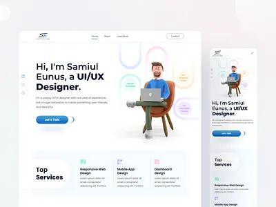 Personal Portfolio Website Design design design agency freelancer landing page logo minimal design page portfolio responsive design trendy design ui ui designer uiux ux ux designer web web design webpage website website design