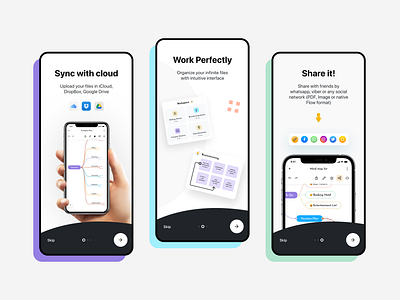 Onboarding screens for mobile app application clean design design figma onboarding ui