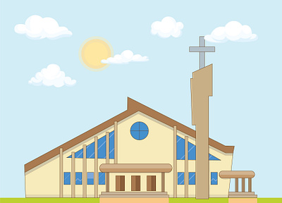 Church Building Illustration adobe anglican building church design figma hymns illustration religion structure vector