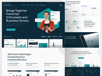 Friendchised - Landing Page and Web Design analytic business corporate finance graphs growth homepage landing page maps marketing merchant partners saas sales services solutions web webdesign website widgets