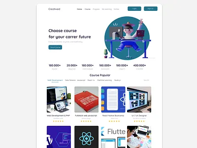 Landingpage UI Course app design ui ux website