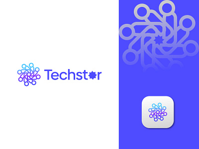 Tech Logo Mark - Techstar blockchain logo branding company logo design gradient gradient logo icon logo logo design logo mark logodesign minimal logo minimal logo mark startup startup logo symbol design symbol designer tech logo technical technology