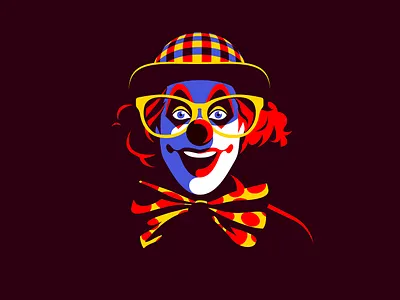 Aprils fools aprils fool clown contrast design flat design illustration light minimal minimalism vector