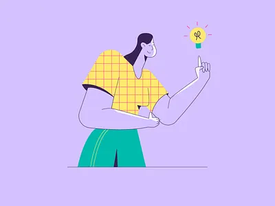 I have an idea! 💡 adobe illustrator behance character character design design flat character design flat design freelance illustrator girl character idea vector illustration illustrator minimalist design outline illustrations procreate vector vector art vector character vector illustration women character design