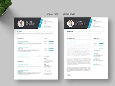 Resume Template clean cover letter creative cv cv design cv template design docx illustration infographic job microsoft modern professional resume resume design resume template smart objects student word