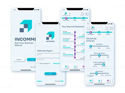 App for start-up entrepreneurs app application design entrepreneur financial infographics mobile screen ui ux