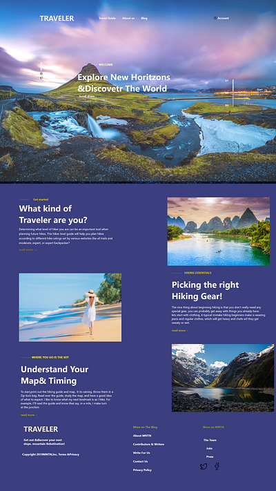 Travelling landing page design branding design landing page typography ui uiux ux