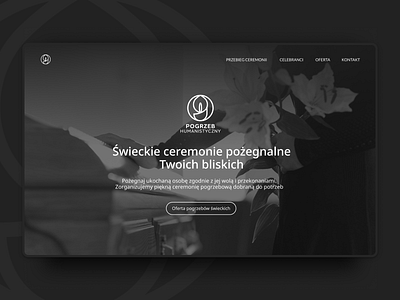 Humanistic funerals website dark dark ui design funeral hero section landing page ui website