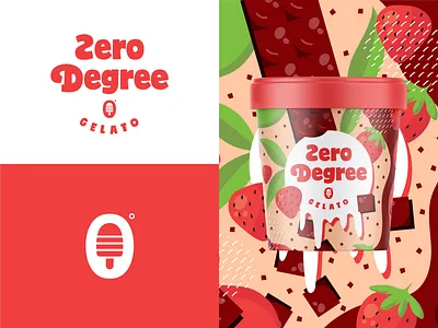 Ice Cream Branding & Packaging Design brand identity branding creamery food food and beverage ice ice cream logo logodesigner packaging strawberry yogurt