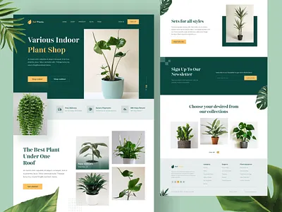 Plant Shop Website Landing Page commercial design ecommerce flower garden interface landing page nature plant shop plants shop page trend ui ux web design web marketing web ui website design