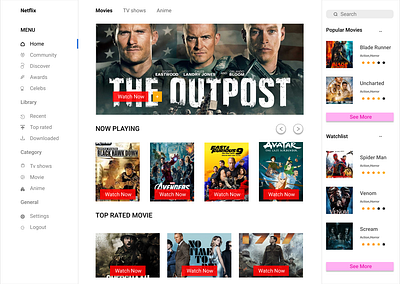 Netflix Landing page dashboard design landing page movie dashboard netflix ui