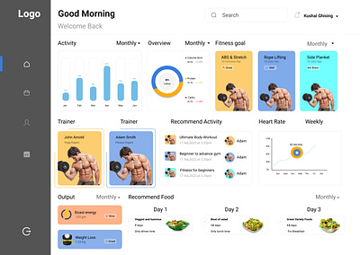 GYM Dashboard dashboard design gym landing page ui