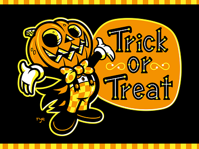Trick or Treat branding character design design graphic design graphic design halloween holiday illustration layout logo marketing pumpkin retro typography vector