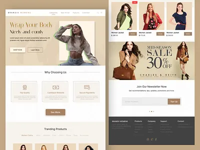 Women's Cloths Website app branding design icon logo typography ui ux