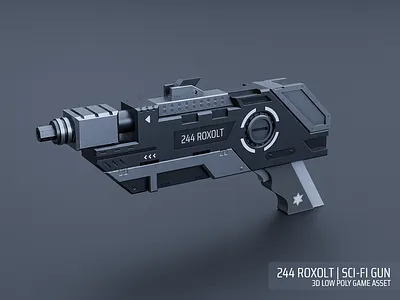 Sci-fi Gun 244 Roxolt 3D Low Poly Game Ready Asset 3d 3d art 3d artist 3d design 3d game asset 3d rendering asset blender cycles design game game asset gun maps render rifle sci fi sci fi gun sci fi rifle texture